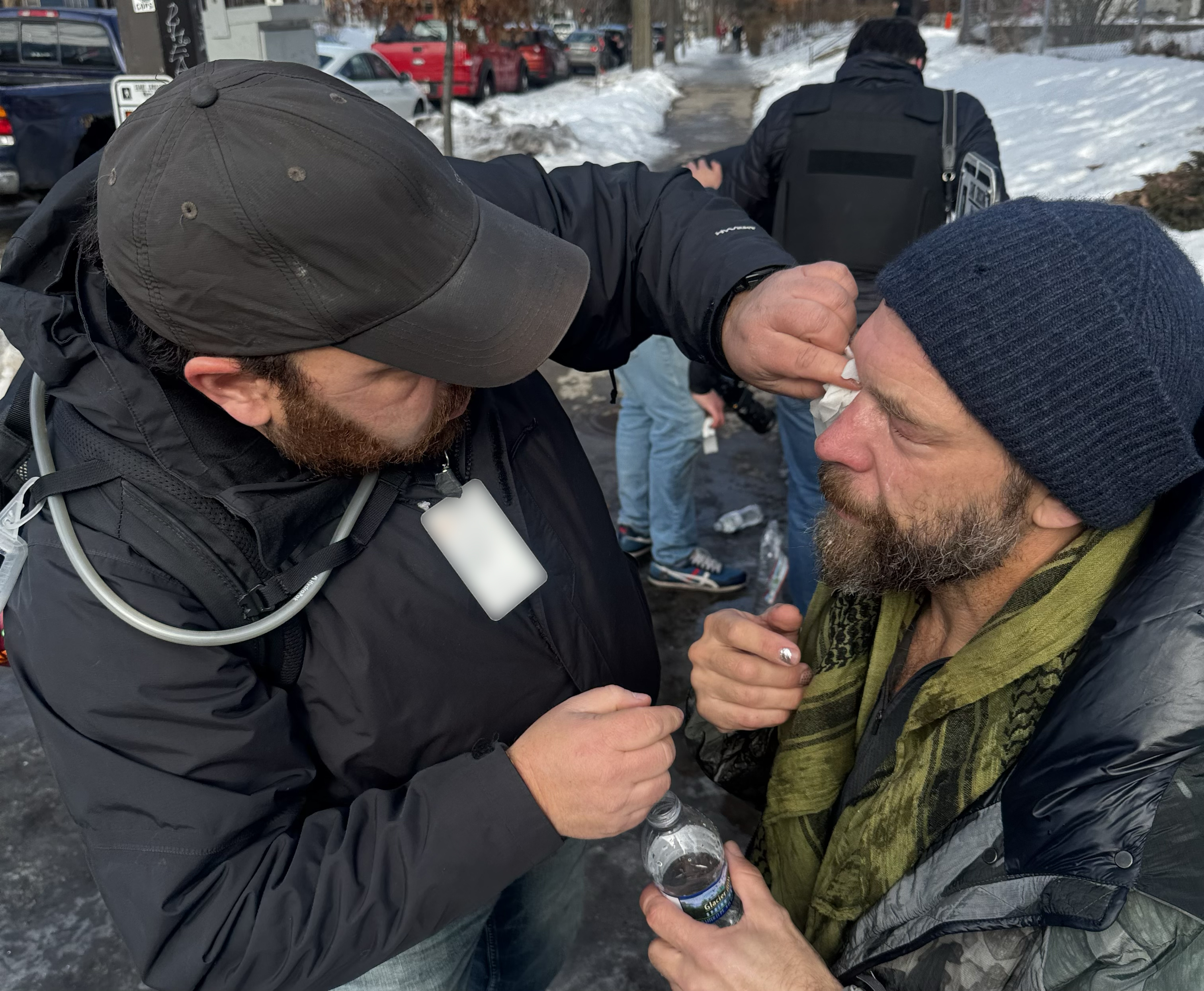 Photojournalist covering protest